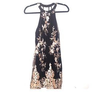 Black and gold dress